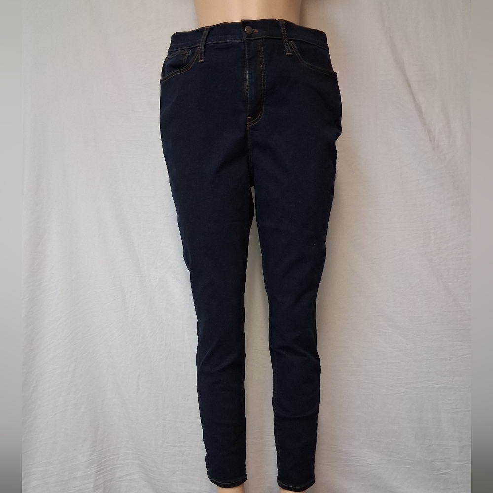 J. Crew  Curvy lo High Rise Skinny Women's Size 32  Navy Skinny Jeans